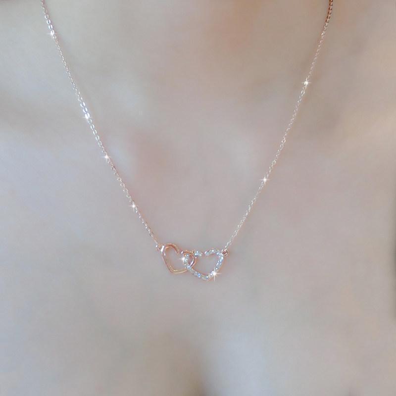 Two Hearts Connected Lover's Necklace-Theone Apparel