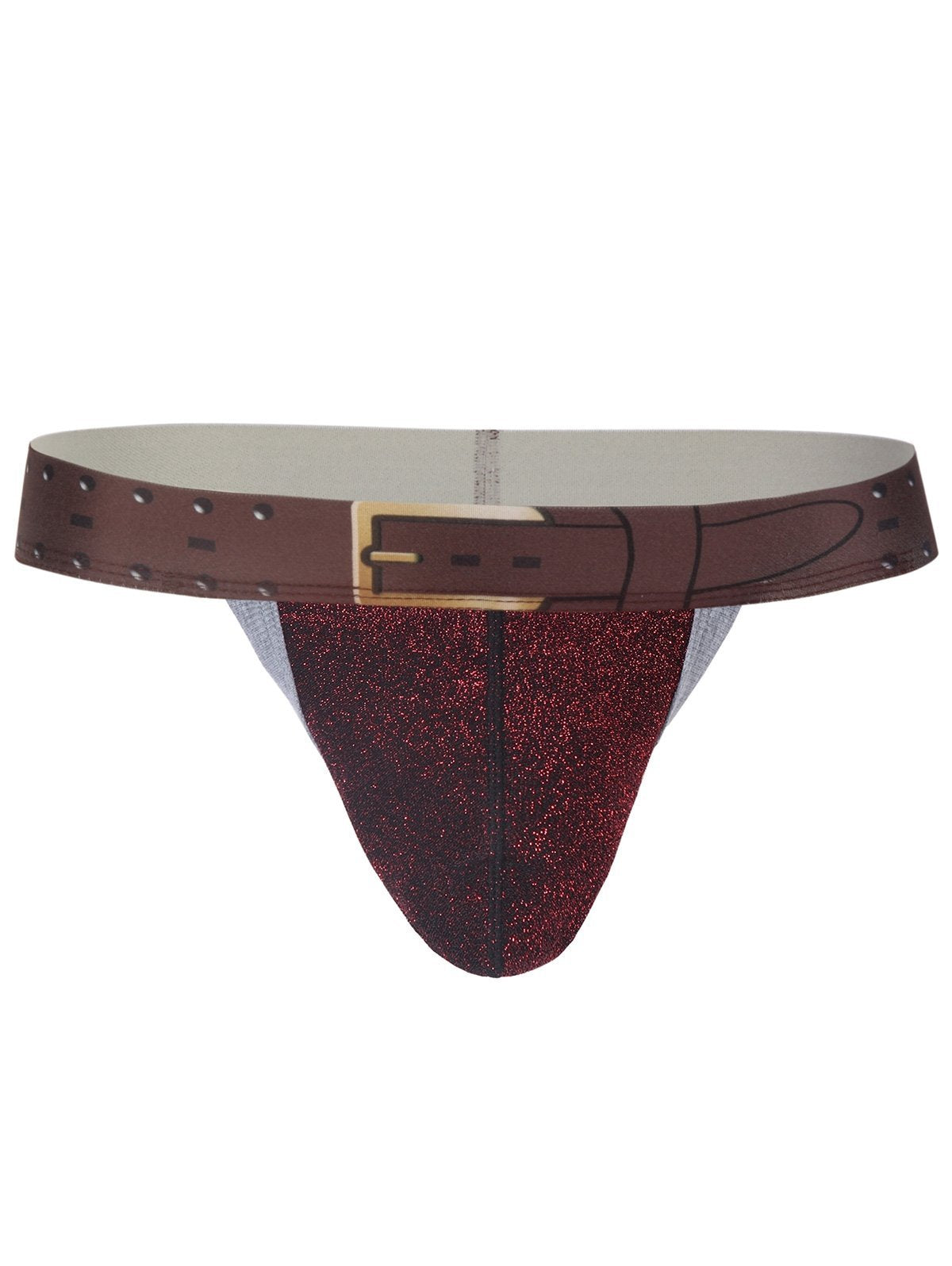 U Convex Faux Belt Waist Trunk