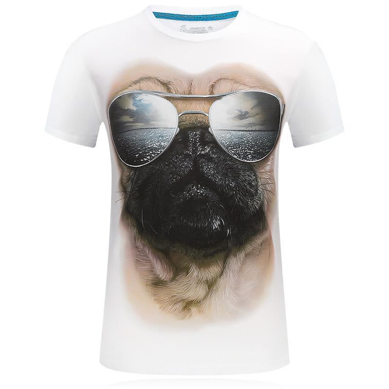 Mops mit Schatten dummes Gesicht Shirt