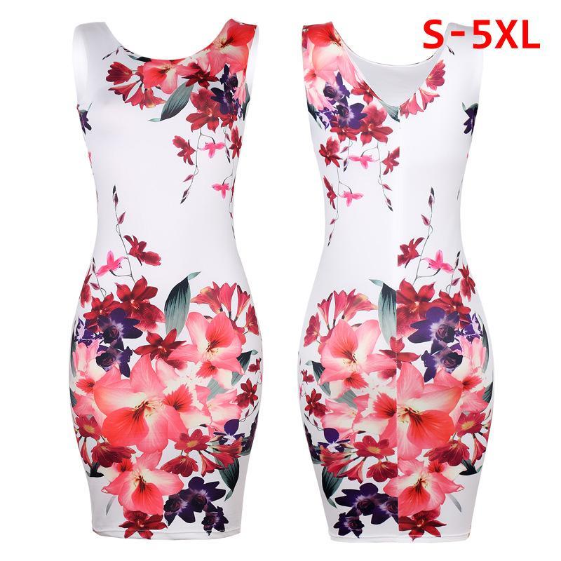 Flower Garden Sleeveless Office Dress