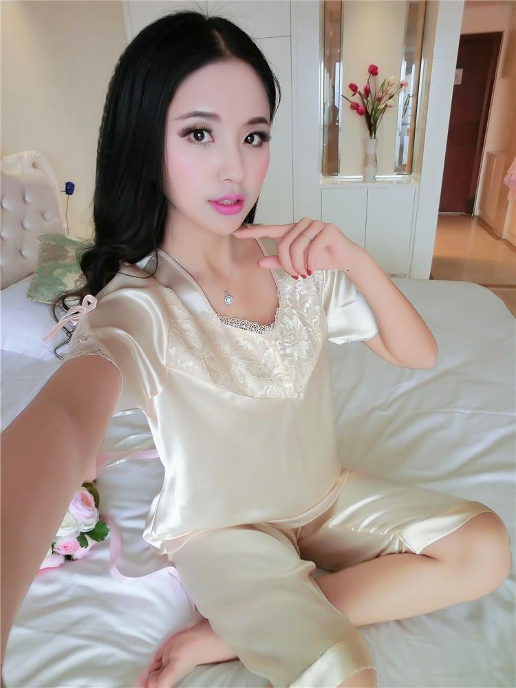 Satiny Long Short PJ Set