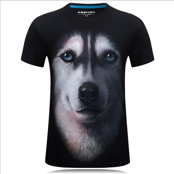 Wolf Pup Big Face Short Sleeve Tee-Black-Theone Apparel