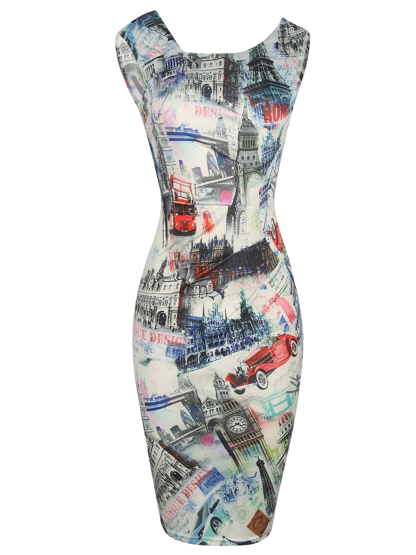 All-Over Print Slinky Sheath Dress - THEONE APPAREL