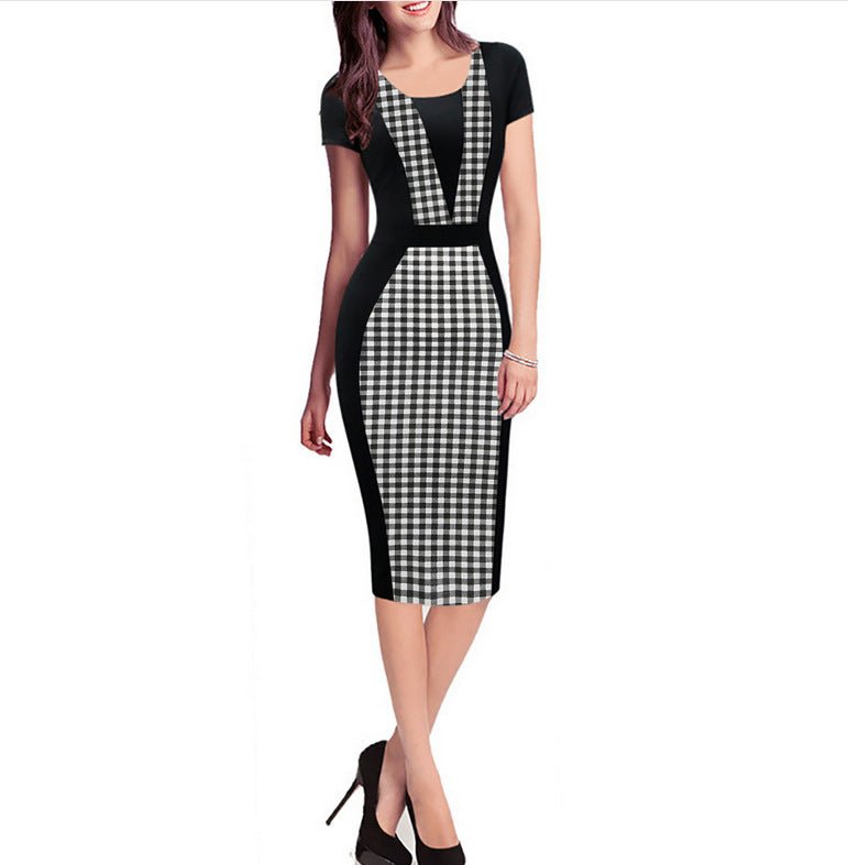 Black & White Contoured Sheath Dress - THEONE APPAREL