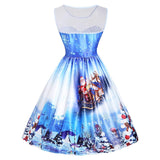 Blue and White Christmas Party Dress - THEONE APPAREL