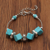 Blue Turquoise Cube Bracelet - THEONE APPAREL