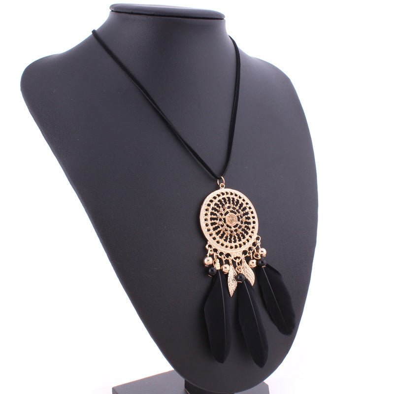 Boho Feather Dreamcatcher Necklace - THEONE APPAREL