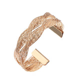 Braided Metal Wire Cuff Bracelet - THEONE APPAREL