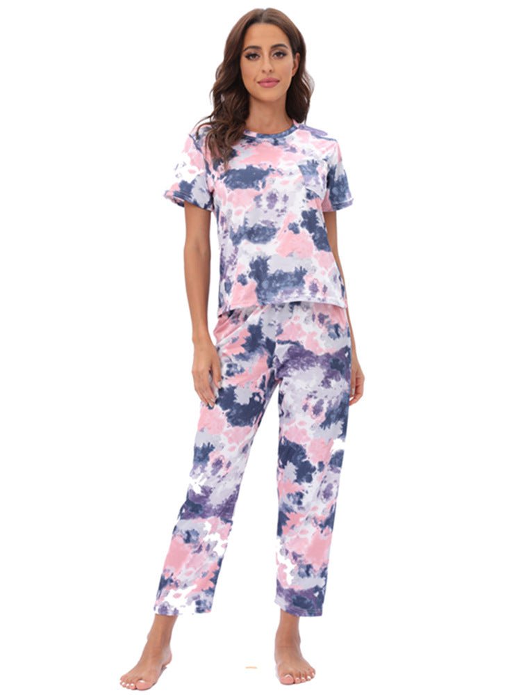 Casual Patterned T-Shirt and Capri Pants Set - THEONE APPAREL